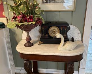 Antique marble top console/wash stand