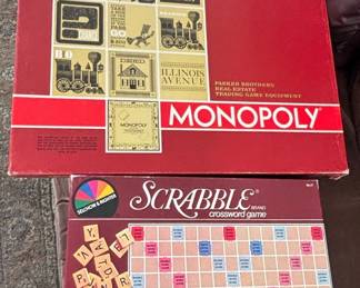 Vintage Parker Brothers Monopoly and Selchow Righter Scrabble Board Games