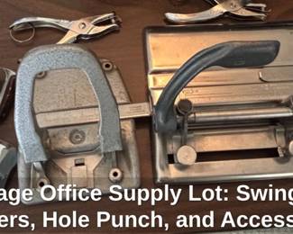 Vintage Office Supply Lot Swingline Staplers, Hole Punch, and Accessories