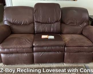 LaZBoy Reclining Loveseat with Console third image