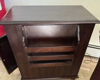 Dark Wood Magazine Rack End Table