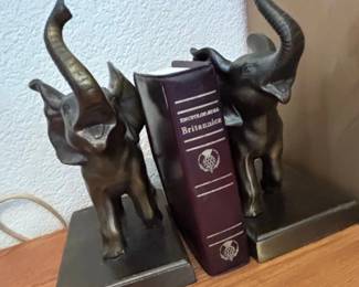 Bronze Elephant Bookends
