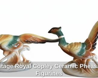 Vintage Royal Copley Ceramic Pheasant Figurines
