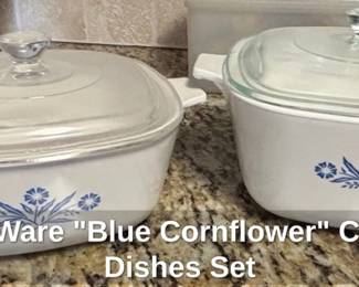 CorningWare Blue Cornflower Casserole Dishes Set