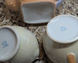 Japanese Made in Japan Porcelain Tea Set with Floral Motif