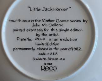 Little Jack Horner Collector Plate by John McClelland second image