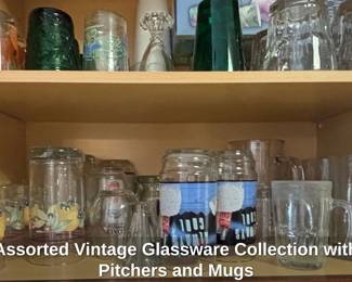 Assorted Vintage Glassware Collection with Pitchers and Mugs second image