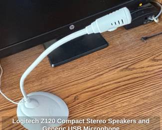 Logitech Z Compact Stereo Speakers and Generic USB Microphone second image