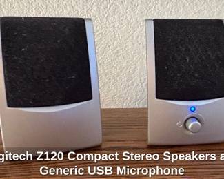 Logitech Z Compact Stereo Speakers and Generic USB Microphone