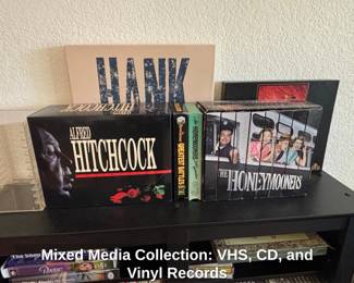 Mixed Media Collection VHS, CD, and Vinyl Records
