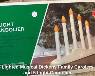 Lighted Musical Dickens Family Carolers and Light Candolier second image