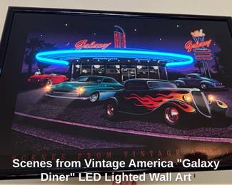 Scenes from Vintage America Galaxy Diner LED Lighted Wall Art second image