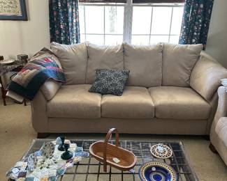 Lovely New couch/Bamboo coffee table