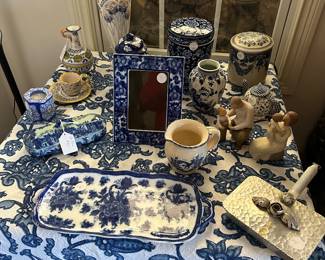 A lovely selection of blue and white pieces