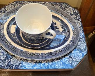 Blue cup/saucer and plates