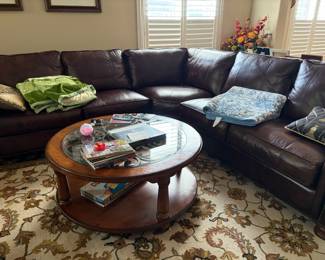 Leather sectional 