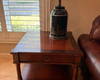 Side table, table lamp