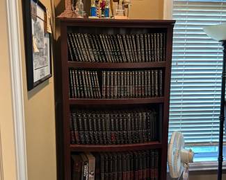 Bookcase, and encyclopedia set