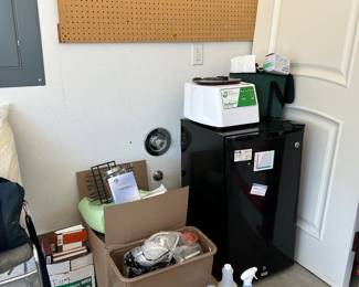 Mini fridge, medical supplies