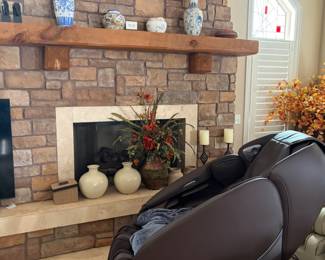 Massage chair, vases