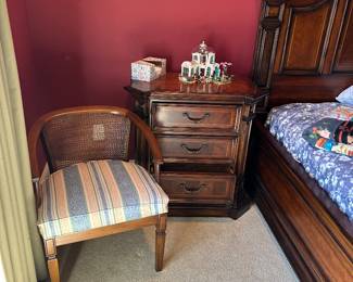 Bedside table, accent chair