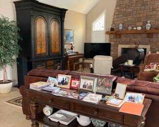 Sofa table, entertainment center
