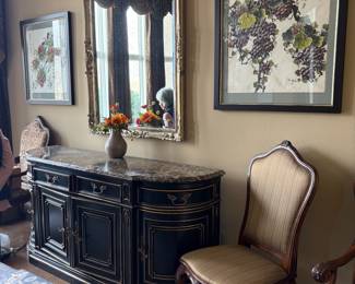 Credenza, art, accent chairs