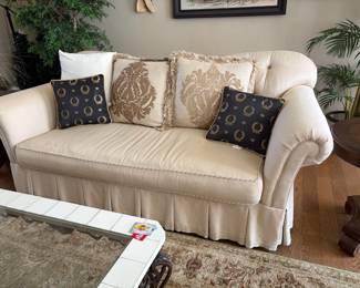 Couch, accent pillows