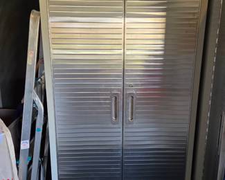 Metal garage cabinets on roller wheels
