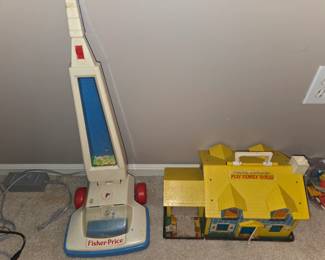 Vintage Fisher Price vacuum /family house