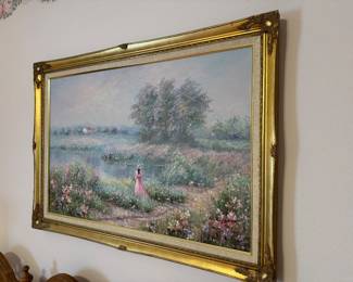 $80 Art work flowers along the water 