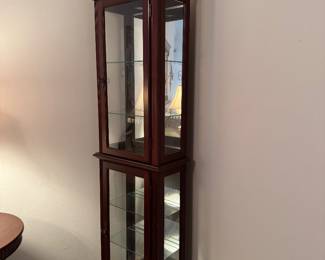 $200 - Curio cabinet skinny & tall with light 