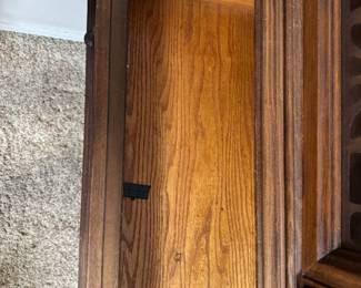 $300 - 1950's American China cabinet with one long drawer - inlaid on doors. 