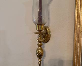 $70 - Solid brass sconces with glass globes. Maybe Baldwin NC
