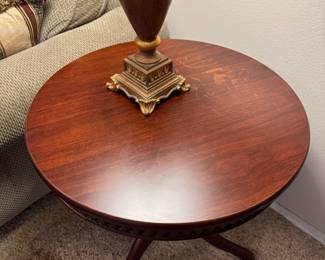 $60 - Small round side table, some spots on top 