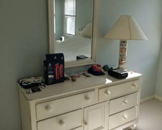 Cottage chic dresser with matching mirror by Lexington Furniture