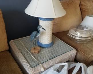 Lamp; shore bird decor