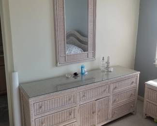 King bedroom suite by Lexington Furniture: dresser with mirror