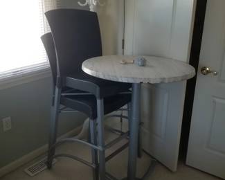 High top bar set - table & 2 chairs; wicker coat tree