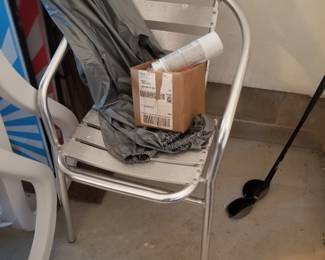 Alumunim stacking chairs - three available