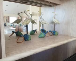 Decorative shore birds & bouys