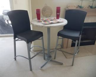 High top bar set with 3 chairs (one not shown)