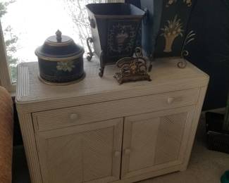 Rattan cupboard; decor