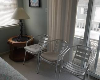 Alumunim stacking chairs - three available