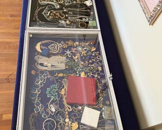 Show cases of costume jewelry 