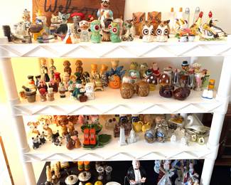 Huge collection of vintage salt and pepper shakers 