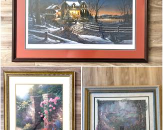 A collection of framed prints by artist Terry Redlin, 