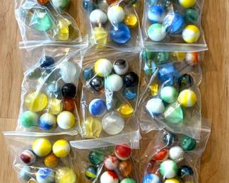 Collection of vintage glass marbles.
