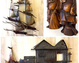 Vintage Curtis Jeré Brutalist wall sculptures 