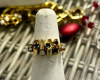 14k diamond and sapphire ring 